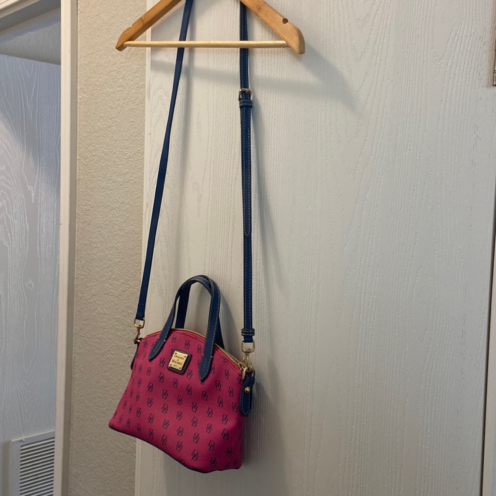 Dooney and Burke pink and blue crossbody